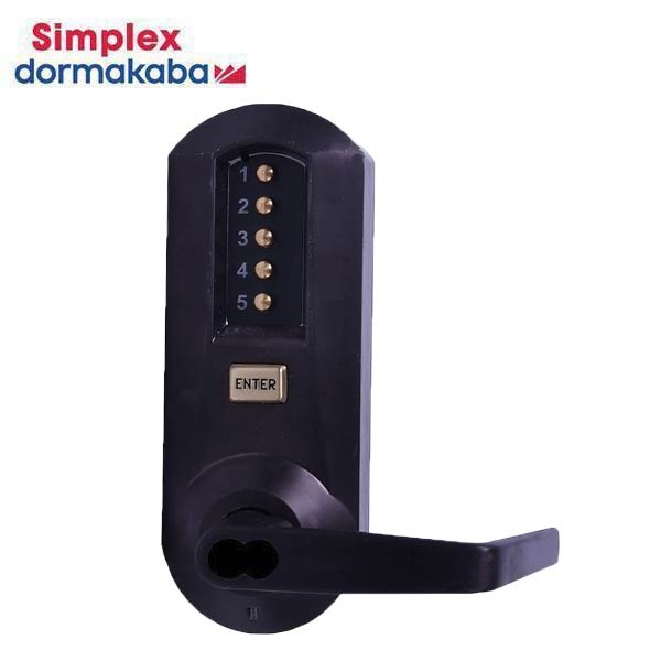 Simplex - 5041S - Mechanical Pushbutton Cylindrical Lever Set - FSIC - Winston Lever Set - 23⁄4" Backset - Dark Bronze - Grade 1