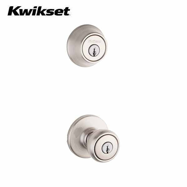 Kwikset - Tylo Combo Set - Single Deadbolt & Knob - Round Rose - Optional Finish - Grade 3