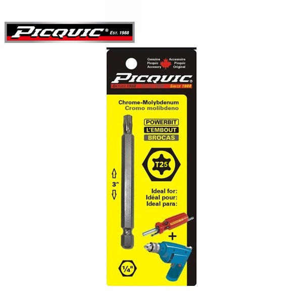 PICQUIC - 3" Length Powerbits - Optional Bit Sizes - Torx