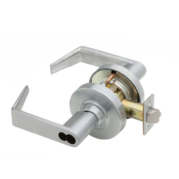 Schlage - ND50JD - Commercial Lever Set - Entrance/Office - Less FSIC - Satin Chrome - Rhodes Lever - Fire Rated - Grade 1
