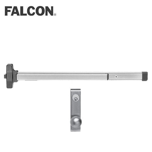 Falcon - 19-R-K - Rim Type Pushpad Exit Device - Classroom Knob - 36" - Entrance By Knob - US32D - Satin Stainless Steel