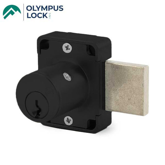 Olympus - 100DR - Cabinet Deadbolt Lock - Key Retaining - D4291 4-pin - Standard Bolt - Matte Black - 15/16" - Optional Keying - Optional Handing - Grade 1