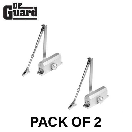 2 x Hydraulic Door Closer - PA Bracket/Regular/Top Jamb - Size 3 - Satin Nickel - Grade 1 (Bundle of 2)