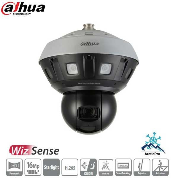 Dahua / IP / Multi-Sensor Camera / Panoramic + Network PTZ / 360° view / Triple-Stream Encoding / H.265+ / WDR / IP66 / IVS / DH-PSDW81642M-A360