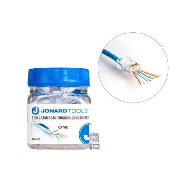 Jonard Tools - CAT5e RJ45 Pass-Through Connectors (Pack of 50)