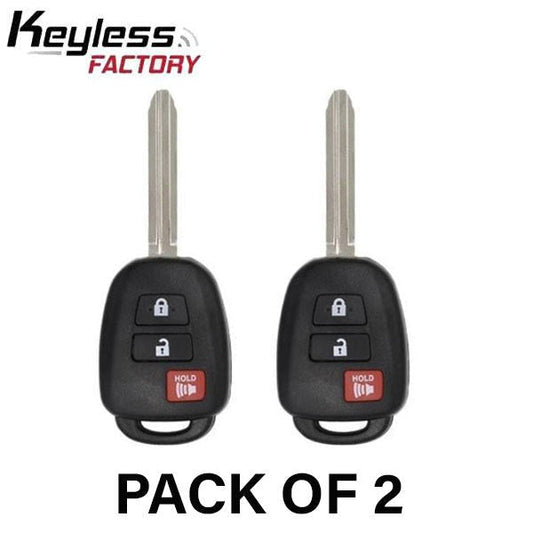 2 x 2013-2019 Toyota RAV4 Highlander / 3-Button Remote Head Key / GQ4-52T (H Chip) (AFTERMARKET) (Bundle of 2)