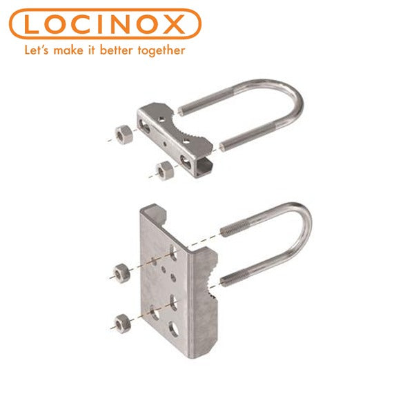 Locinox - SB - Galvanized Bracket - Mount Samson-2 to Chain Link Fence - Post Bracket: 3" - Optional Gate Bracket