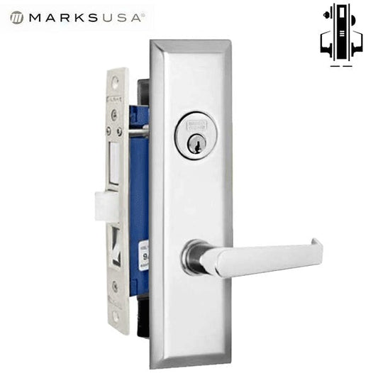 Marks USA - 7NY92F-26D - New York Mortise Lever Lock - 26D - 1-1/4" X 8"- Dormitory - LH