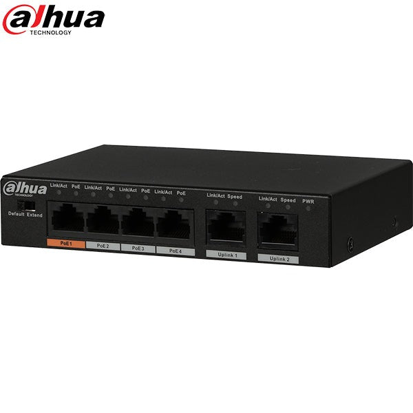 Dahua / 4-port PoE Ethernet Switch / 60W / 2MP / DH-PFS3006-4ET-60