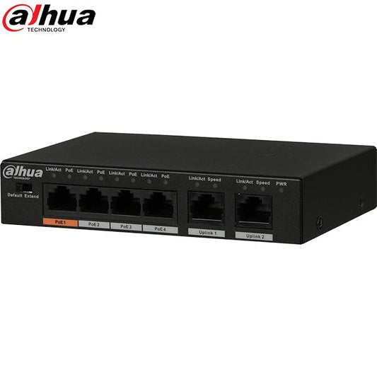 Dahua / 4-port PoE Ethernet Switch / 60W / 2MP / DH-PFS3006-4ET-60