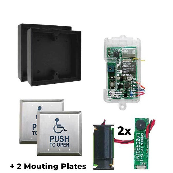 Camden - RFL454-S/A - Wireless Switch Kit w/ Advanced Receiver - Surface Box - Push Plate Switch & Mounting Plates & Wall Switch Transmitter
