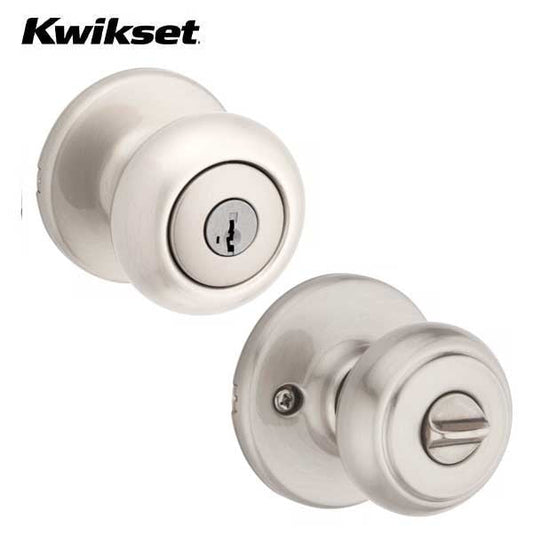 Kwikset - 400CV - Cove Knob Set - Round Rose - Optional Finish - Entrance - SmartKey Technology - Grade 3