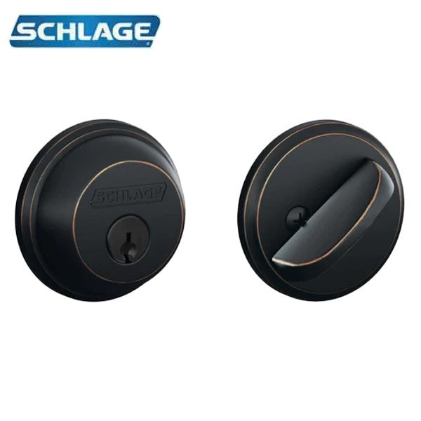 Schlage - B60 - Single Cylinder Deadbolt Lock - 5-Pin - KD - Fire Rated Optional - Antique Bronze - Grade 1