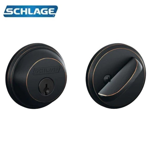 Schlage - B60 - Single Cylinder Deadbolt Lock - 5-Pin - KD - Fire Rated Optional - Antique Bronze - Grade 1