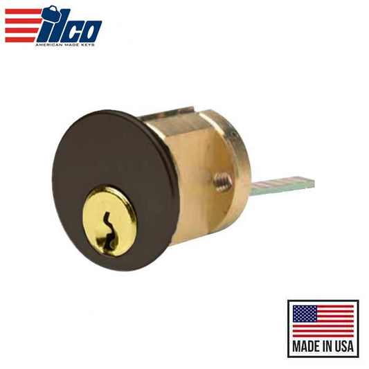 Ilco - 7075 - RIM Cylinder - 5 Pin - 1 1/8" - Schlage C - KD - 10B - Oil Rubbed Bronze - Grade 1