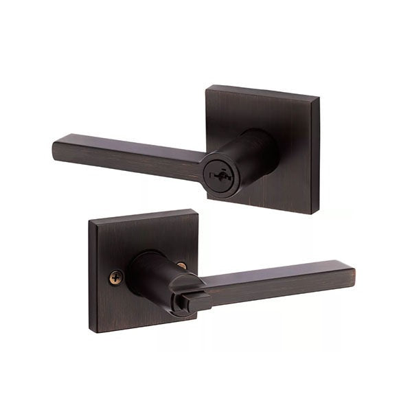 Kwikset - Halifax Lever Set - Square Rose - Optional Finish - Optional Function - SC1 - SmartKey Technology - Grade 2
