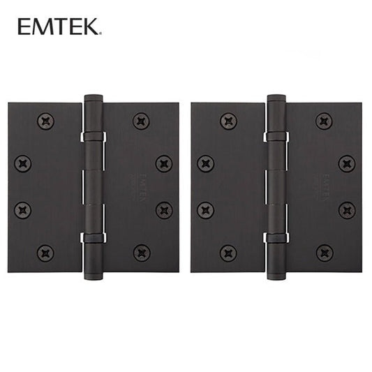 EMTEK - 94015 - Pair of Heavy Duty Ball Bearing Hinges - Square Corners - 4-1/2" x 4-1/2" - Flat Black