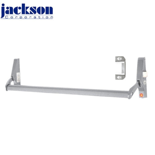 Jackson - 10 Series - RHR Rim Crossbar Exit Device - Crossbar Type - Narrow Stile Glass Doors - 48" - Grade 1 - 628 Satin Aluminum