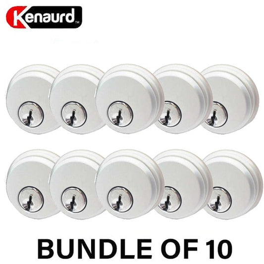 10 x (2) ZINC Mortise Cylinder - 1" - Aluminum Finish - SC1 - Keyed Alike (Bundle - 10 Packs of 2)