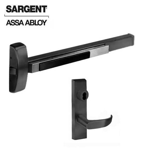 Sargent - 8876F - Rim Exit Rod - Fail Secure - Less Cylinder - Optional Rail Size - Black Suede - Fired Rated - 24VDC - Grade 1