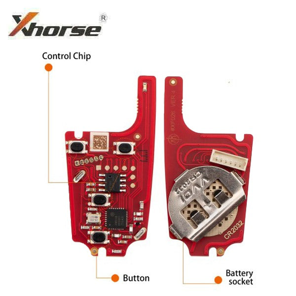 Xhorse - XKBU21EN - 2nd Generation Wired Remote Key (Foldable 4 Buttons) Buick Flip / 4-Buttons w/ XM5118 Chip (Replacement for XKBU01EN)