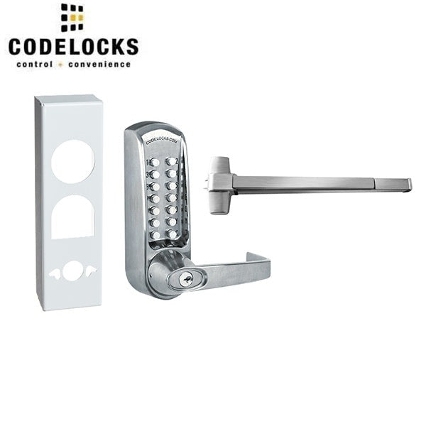 CodeLocks - CL600 Gate Box Kit - Mechanical Lock - Heavy Duty - Panic Access Kit Exit Trim with Panic rim Device - Optional Rim Size - Optional Finish - Grade 2