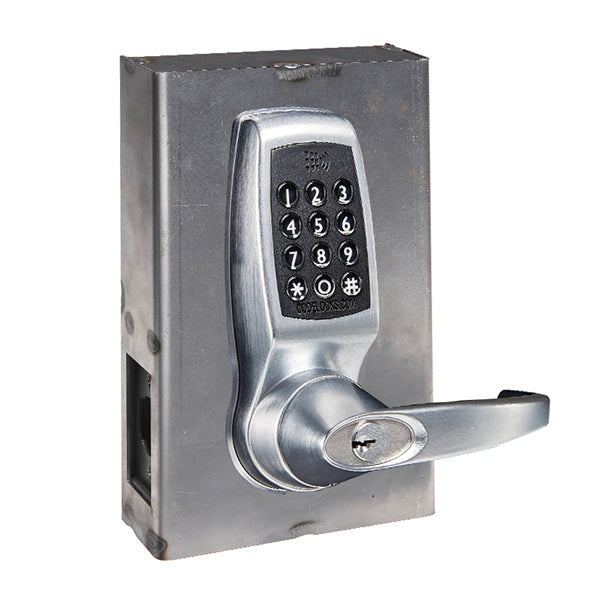 CodeLocks - CL4510 Gate Box Kit - Electronic Smart Lock - Tubular Latch Bolt Gate Box Kit - Entrance - Brushed Steel