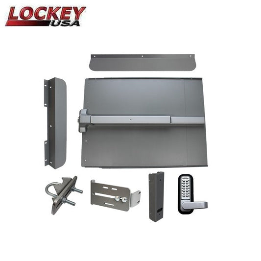 Lockey - ED61 - Edge Panic Shield Security Kit - With PB1100 Panic Bar - Silver
