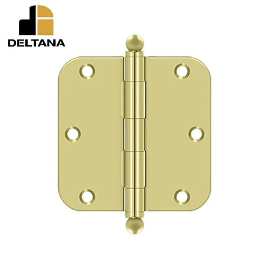 Deltana - 3-1/2" x 3-1/2" x 5/8" Radius Hinge - w/ Ball Tips - Optional Finish