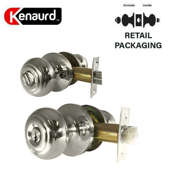 Premium Knob Set Lock- Entrance - SS - Satin Silver - Retail Packaging - SC1 - Grade 3