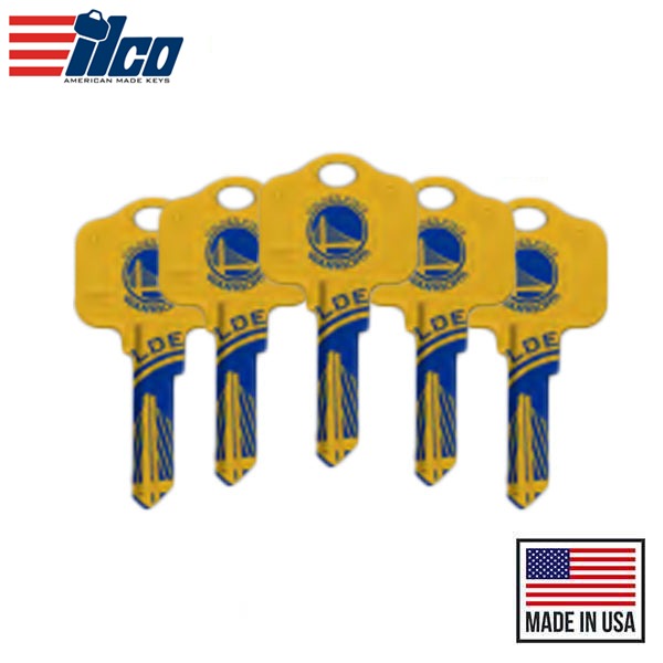 Ilco - NBA TeamKeys - Key Blank - Golden State Warriors - KW1 (5 Pack)