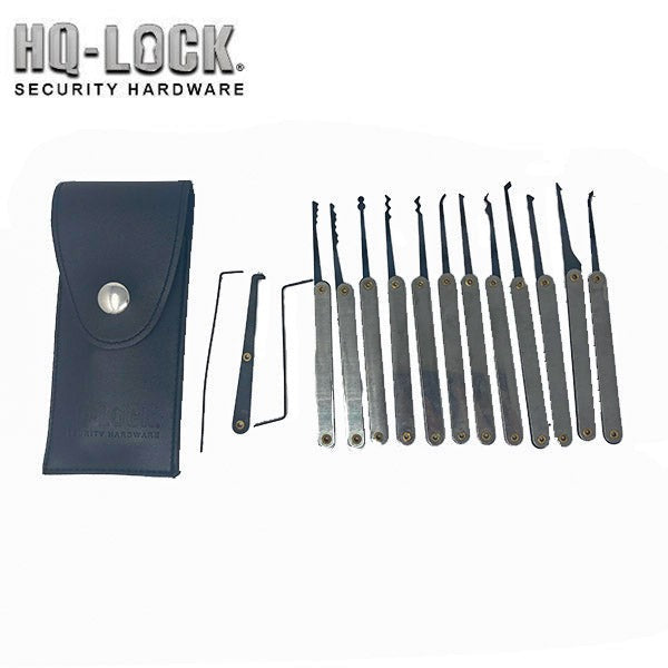 HQ Lock - Lock Pick Set with Leather Case - 15 Pieces