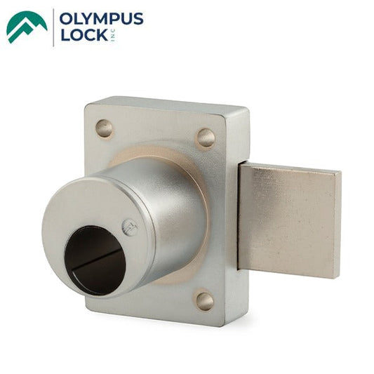 Olympus - 700LC - Cabinet Door Deadbolt Lock - Less Cylinder - Schlage Cylinder Compatible - Optional Cylinder Length - Satin Chrome - Grade 1