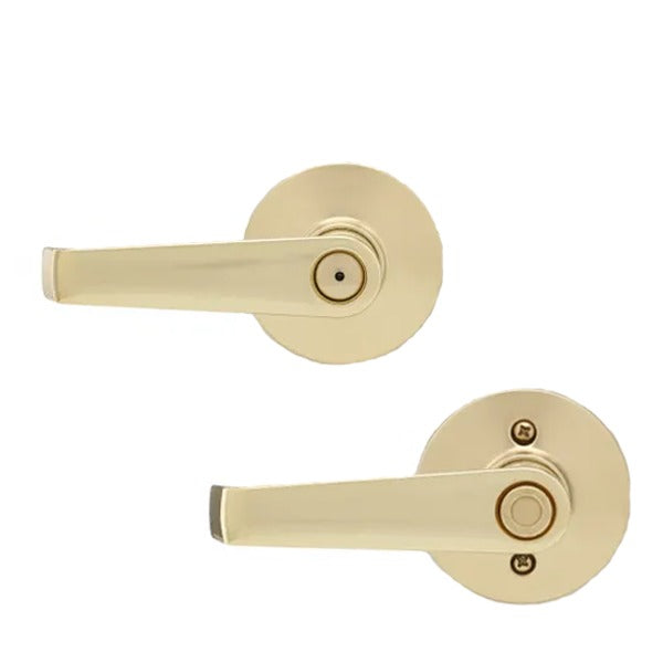 Schlage - 16210 - Elan Lever Set - Privacy - Round Rose - Bright Brass - Grade 2