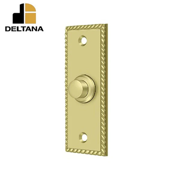 Deltana - Bell Button - Rectangular w/ Rope Pattern - Optional Finish
