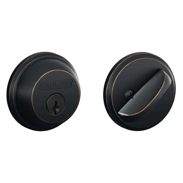 Schlage - B60 - Single Cylinder Deadbolt Lock - 5-Pin - KD - Fire Rated Optional - Antique Bronze - Grade 1