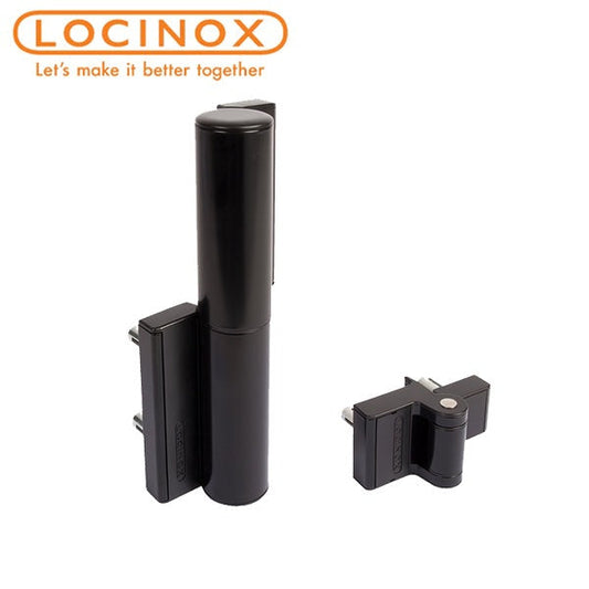 Locinox - Tiger-9005 - 180° - Compact Hydraulic Gate Closer and Hinge - Black - Up to 165lbs