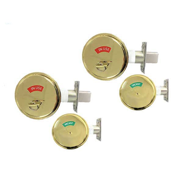 2 x Premium Commercial Privacy Indicator Deadbolt - US3 - Polished Brass - Grade 2 (Bundle of 2)
