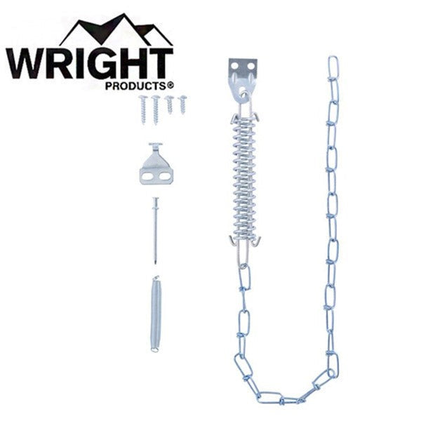 Wright - V11 - Zinc-Plated - Wind Protector Spring and Chain Door Stop - Optional Finish