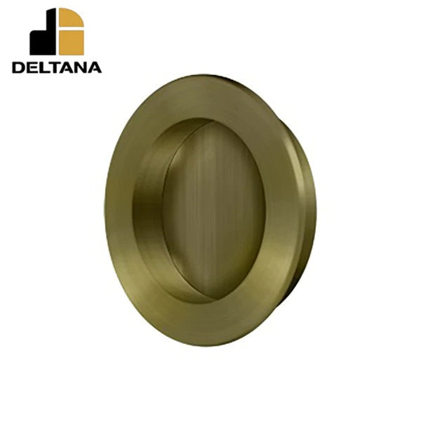Deltana - Flush Pull - Round - Heavy Duty - 2-3/8" - Solid Brass - 2-1/8" Base Size - Optional Finish