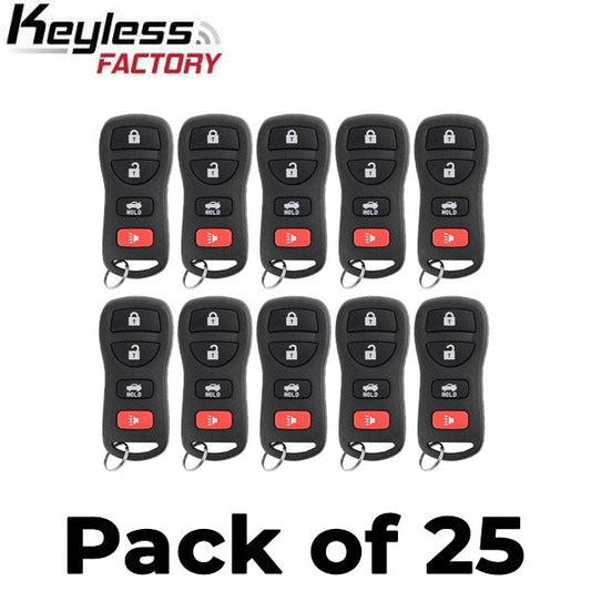 25 x 2002-2017 Nissan / Infiniti / 4-Button Keyless Entry Remote / KBRASTU15 (AFTERMARKET) (Bundle of 25)