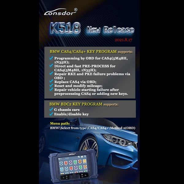 Lonsdor - K518USA Key Programmer (New USA Version) - Permanent Free Upgrades + LKE - Smart Key Emulator 5 in 1