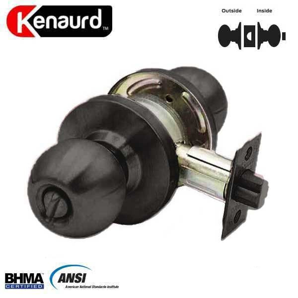 Commercial Door Knob Set - 2-3/4” Standard Backset - Oil Rubbed Bronze - Privacy - Grade 2