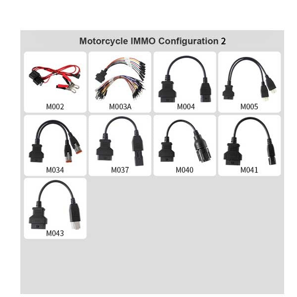 OBDStar - MOTO IMMO Kit - Motorcycle Adapter Set For KeyMaster and X300 Devices - Configuration 2 - FREE MOTO IMMO Software Function