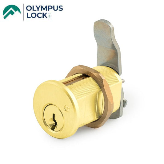 Olympus - 820S - S Series: Schlage C Keyway Cam Lock - 7/8" Cylinder Diameter - Polished Brass - Grade 1