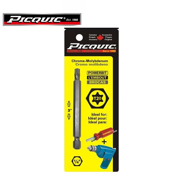 PICQUIC - 3" Length Powerbits - Optional Bit Sizes - Torx