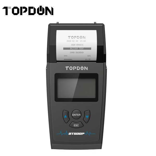 TOPDON - BT500P - Battery Starting & Charging System - Built In Printer - 128x64" LCD - 12V