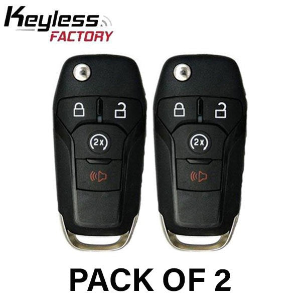 2 x 2015-2022 Ford F-Series Raptor Ranger / 4-Button Flip Key / 164-R8134 / N5F-A08TDA (AFTERMARKET) (Bundle of 2)