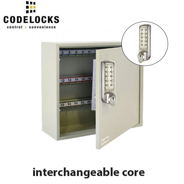 CodeLocks - Key Secure Hook Key Cabinet w/ CL2255 - Portable - Medium Duty - Electronic Lock - Tubular Mortise Latch - Key Override - Optional Lock Prep - 50 Keys