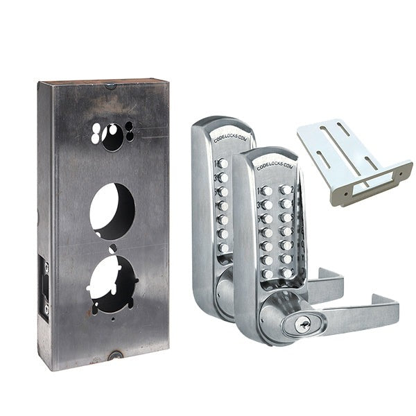 CodeLocks - CL615 Gate Box Kit - Mechanical Lock - Heavy Duty - Tubular Latchbolt Gate Box Kit - Double Sided - Passage Function - Optional Finish - Grade 2